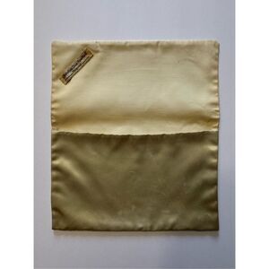 Vintage Christian Dior Foldover Satin Envelope Travel Pouch Neutral Golden Beige